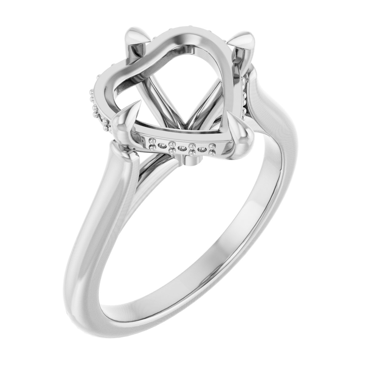 Claw-Prong Hidden Halo-Style Engagement Ring