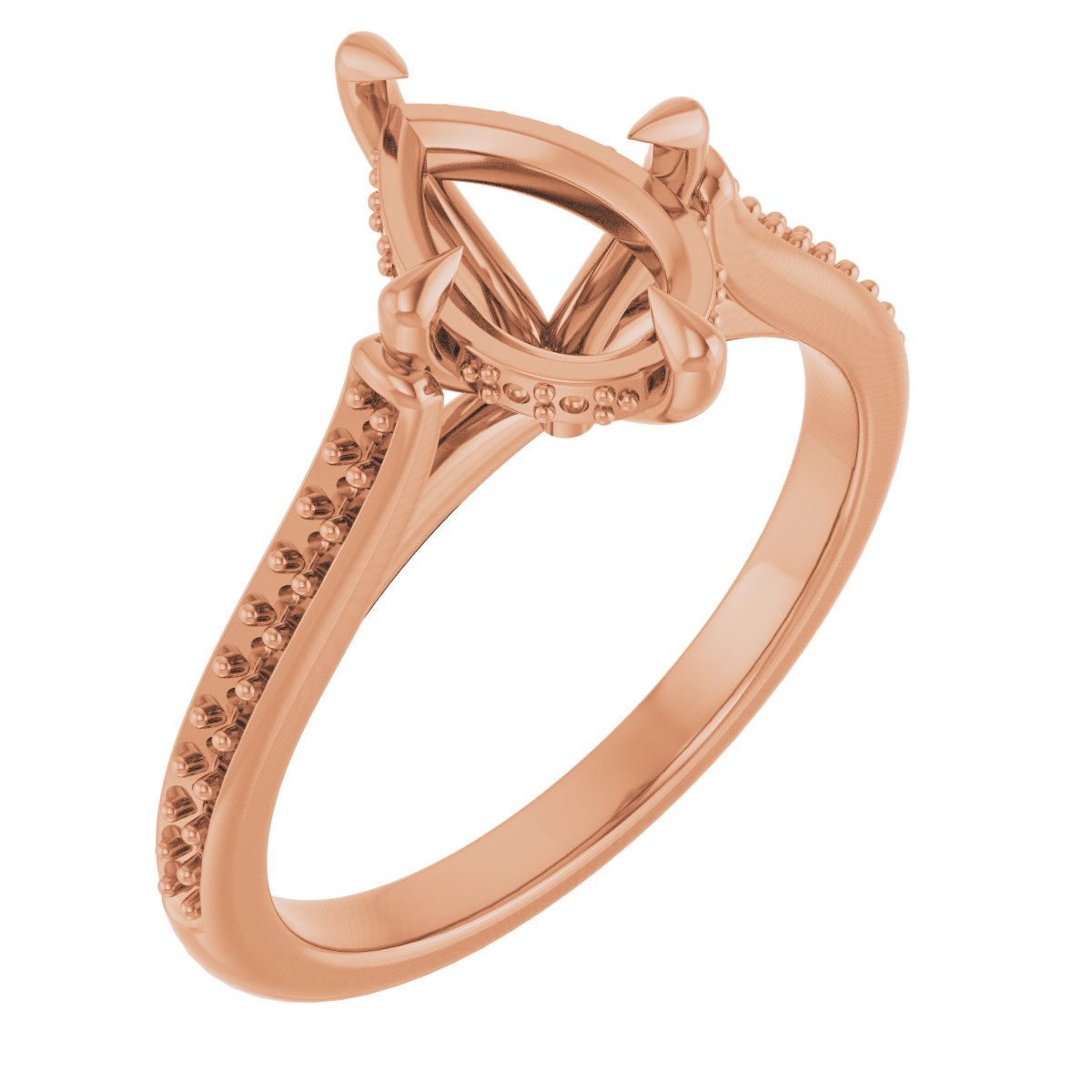 Claw-Prong Hidden Halo-Style Engagement Ring