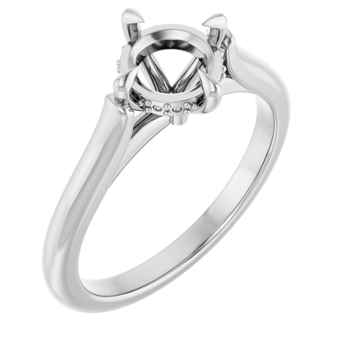 Claw-Prong Hidden Halo-Style Engagement Ring