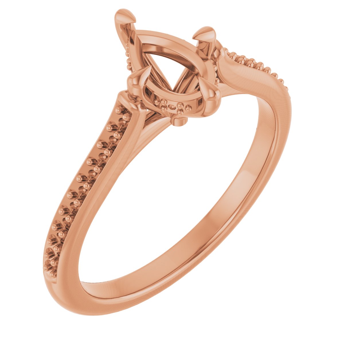 Claw-Prong Hidden Halo-Style Engagement Ring