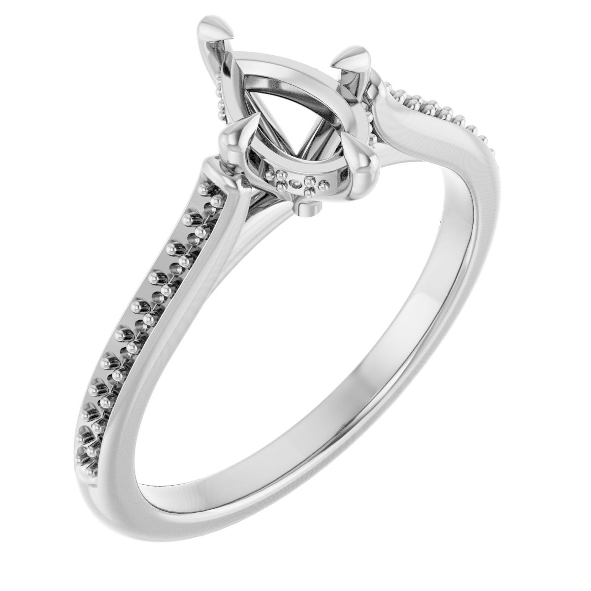 Claw-Prong Hidden Halo-Style Engagement Ring