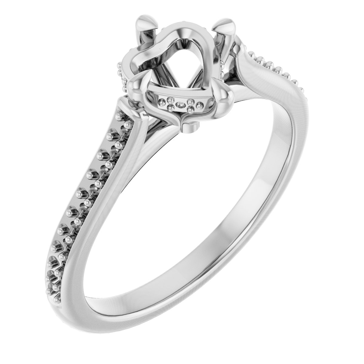 Claw-Prong Hidden Halo-Style Engagement Ring