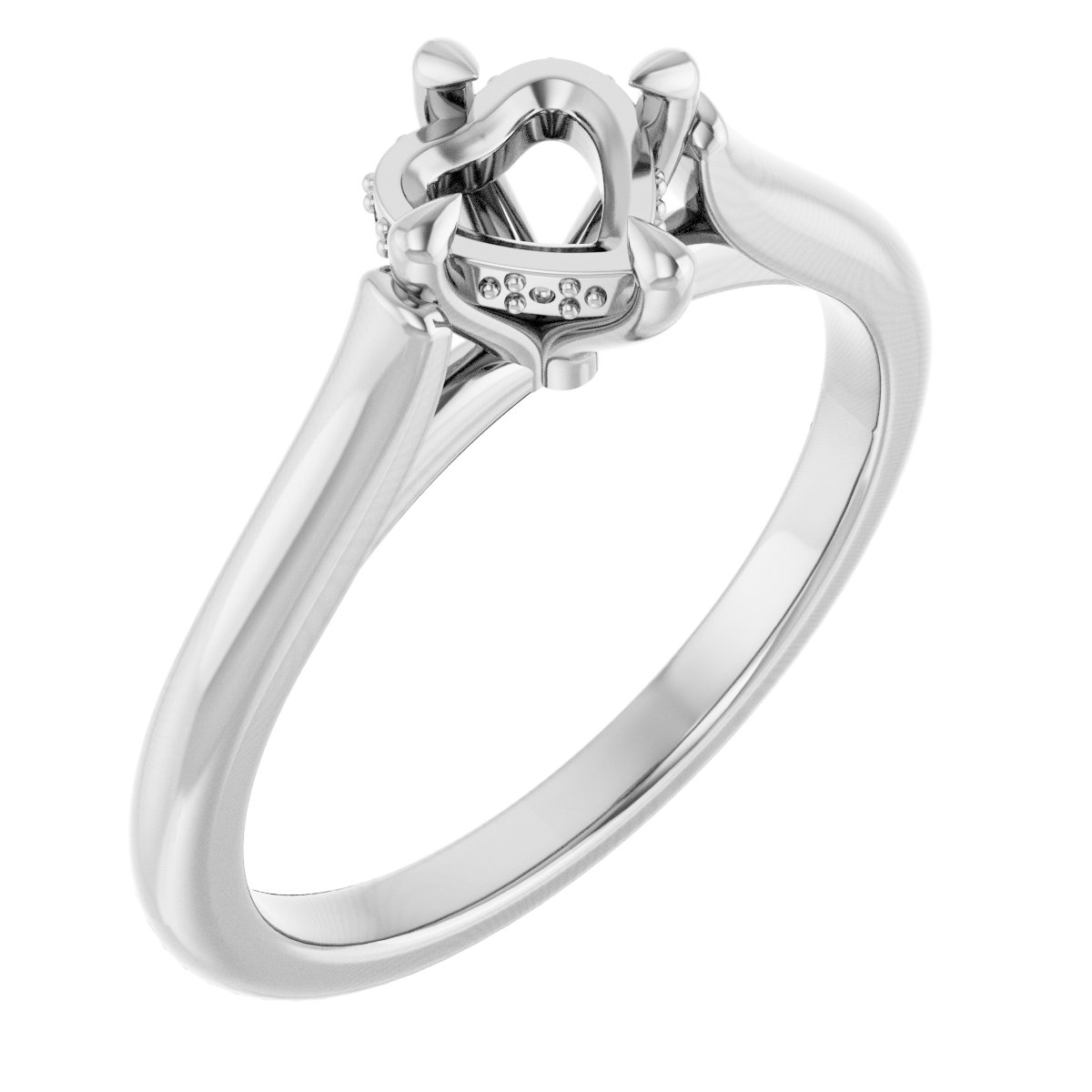 Claw-Prong Hidden Halo-Style Engagement Ring