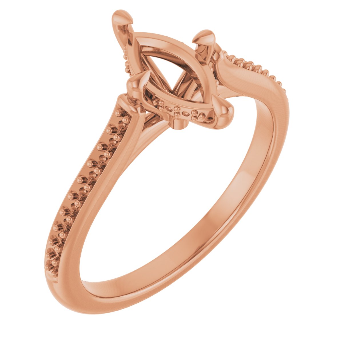 Claw-Prong Hidden Halo-Style Engagement Ring