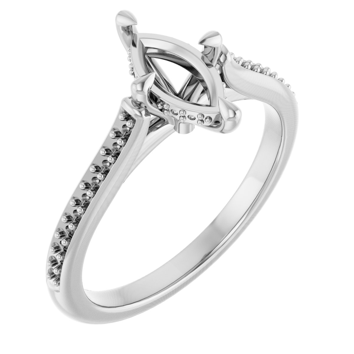 Claw-Prong Hidden Halo-Style Engagement Ring