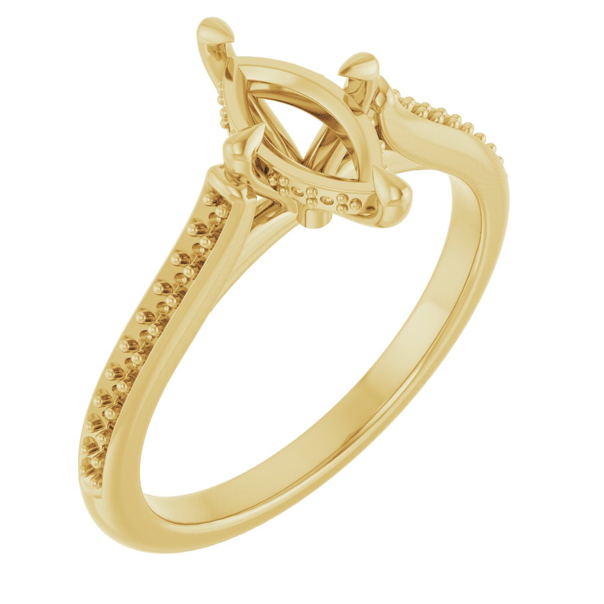 Claw-Prong Hidden Halo-Style Engagement Ring