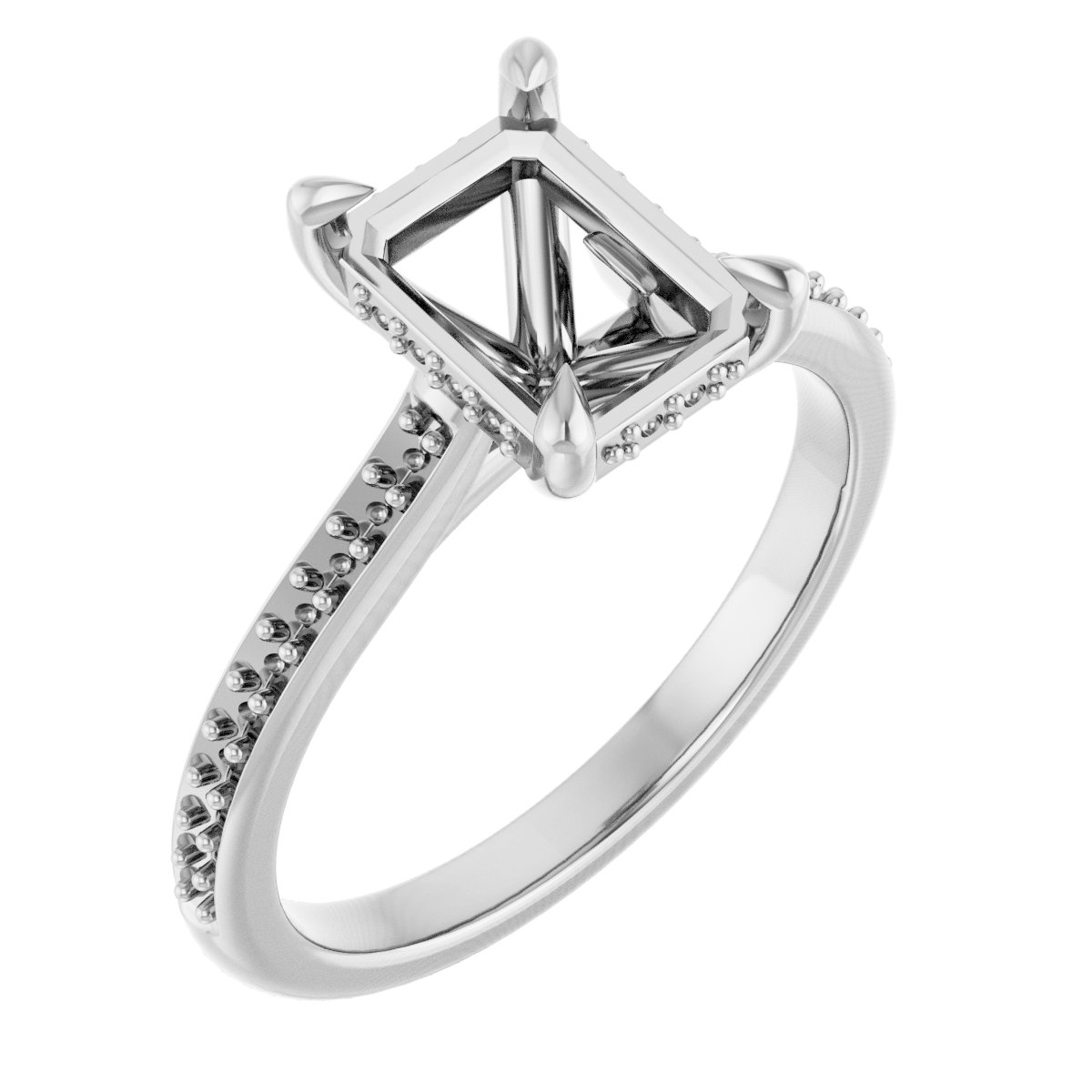 Claw-Prong Hidden Halo-Style Engagement Ring