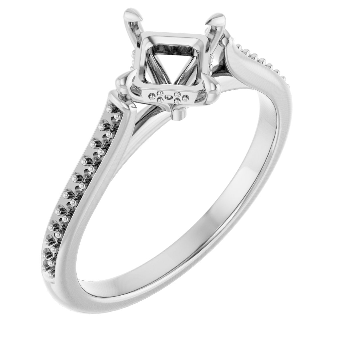 Claw-Prong Hidden Halo-Style Engagement Ring