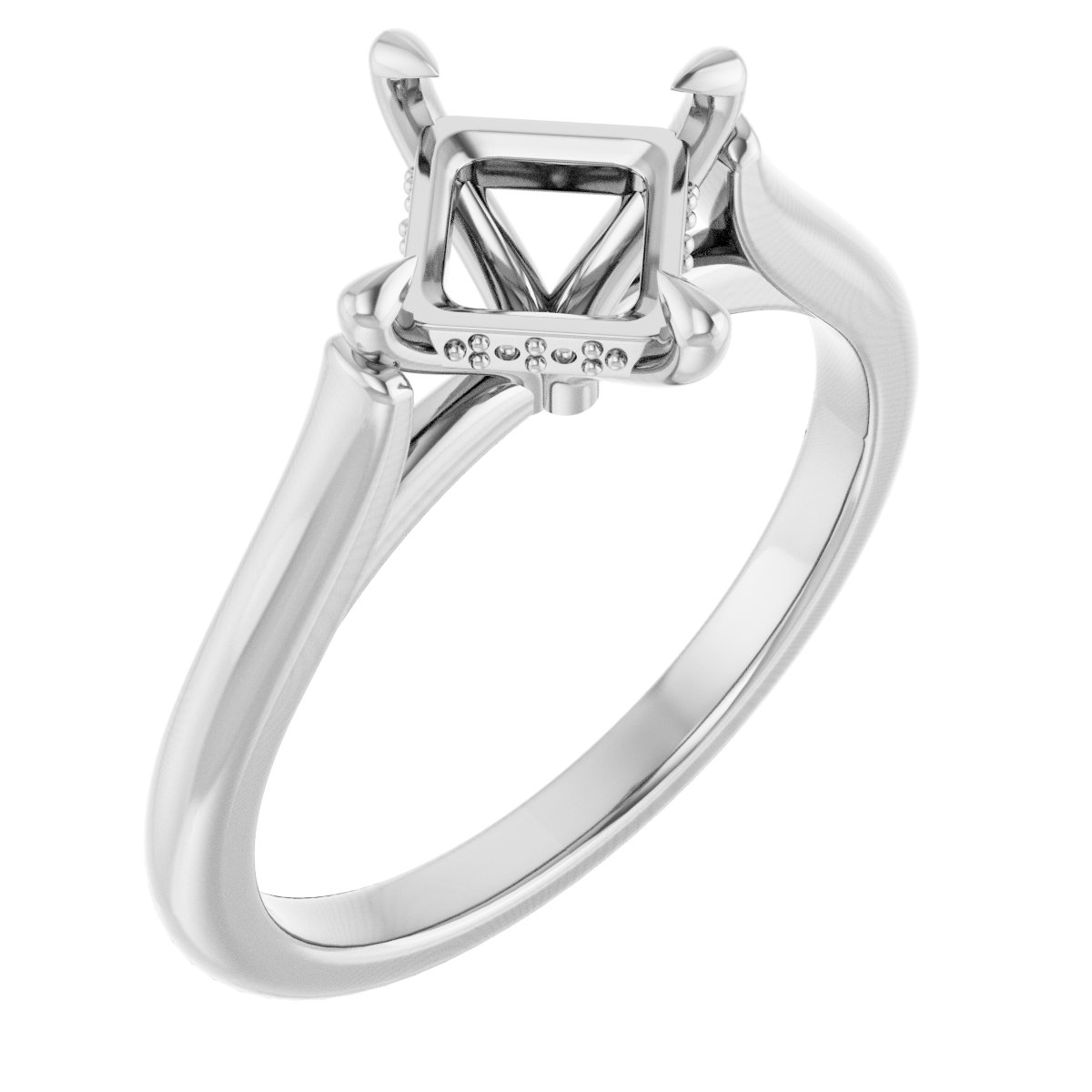 Claw-Prong Hidden Halo-Style Engagement Ring