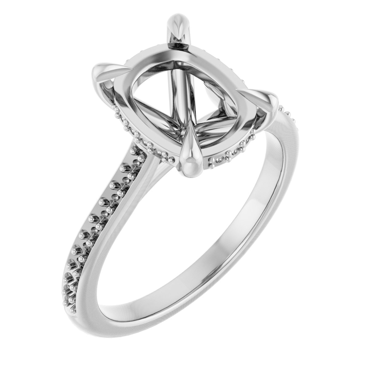 Claw-Prong Hidden Halo-Style Engagement Ring