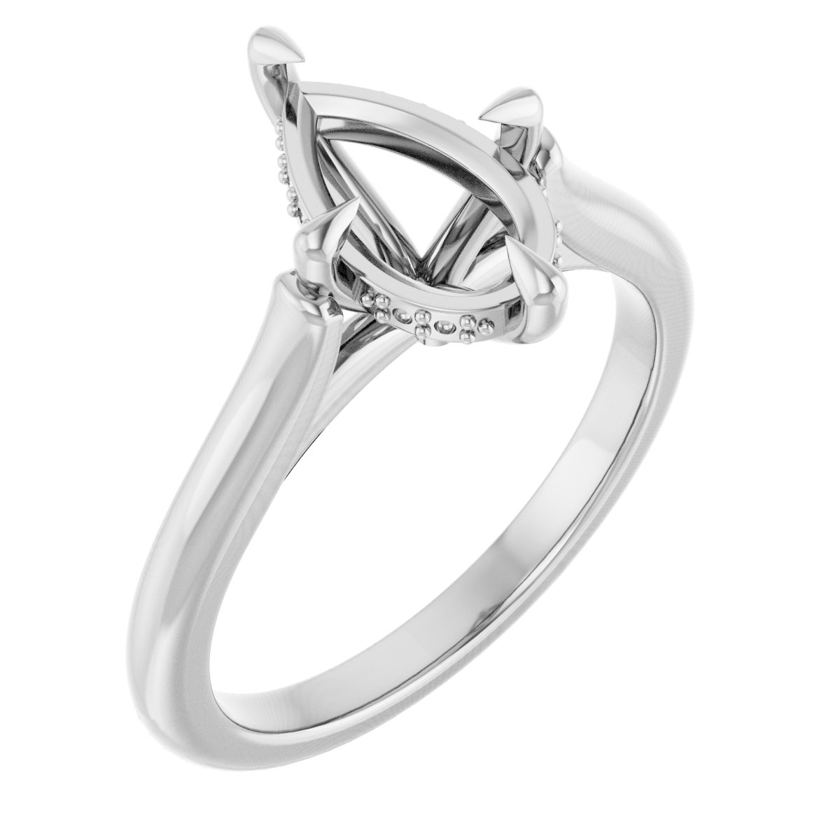 Claw-Prong Hidden Halo-Style Engagement Ring