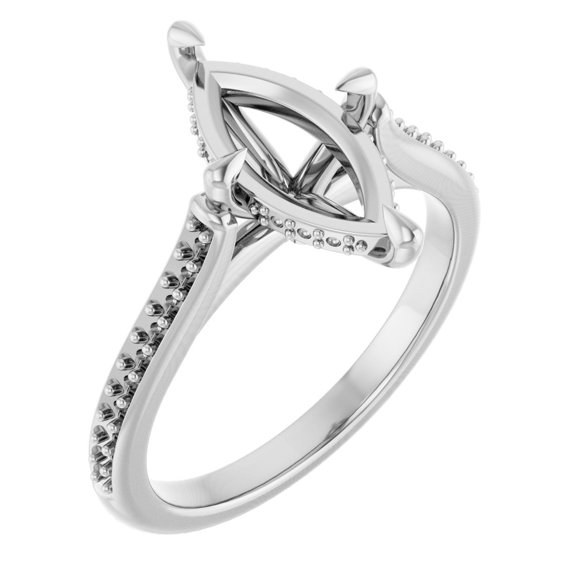 Claw-Prong Hidden Halo-Style Engagement Ring