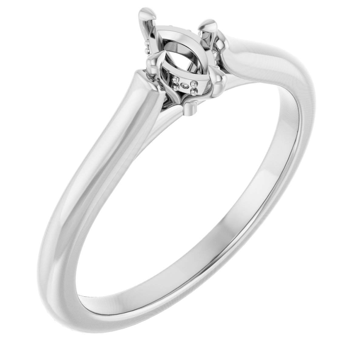 Claw-Prong Hidden Halo-Style Engagement Ring