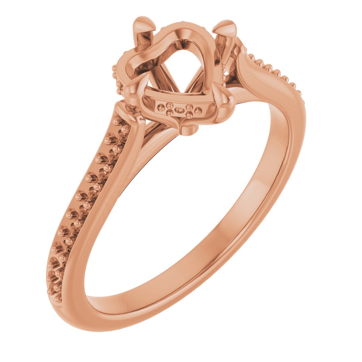 Claw-Prong Hidden Halo-Style Engagement Ring