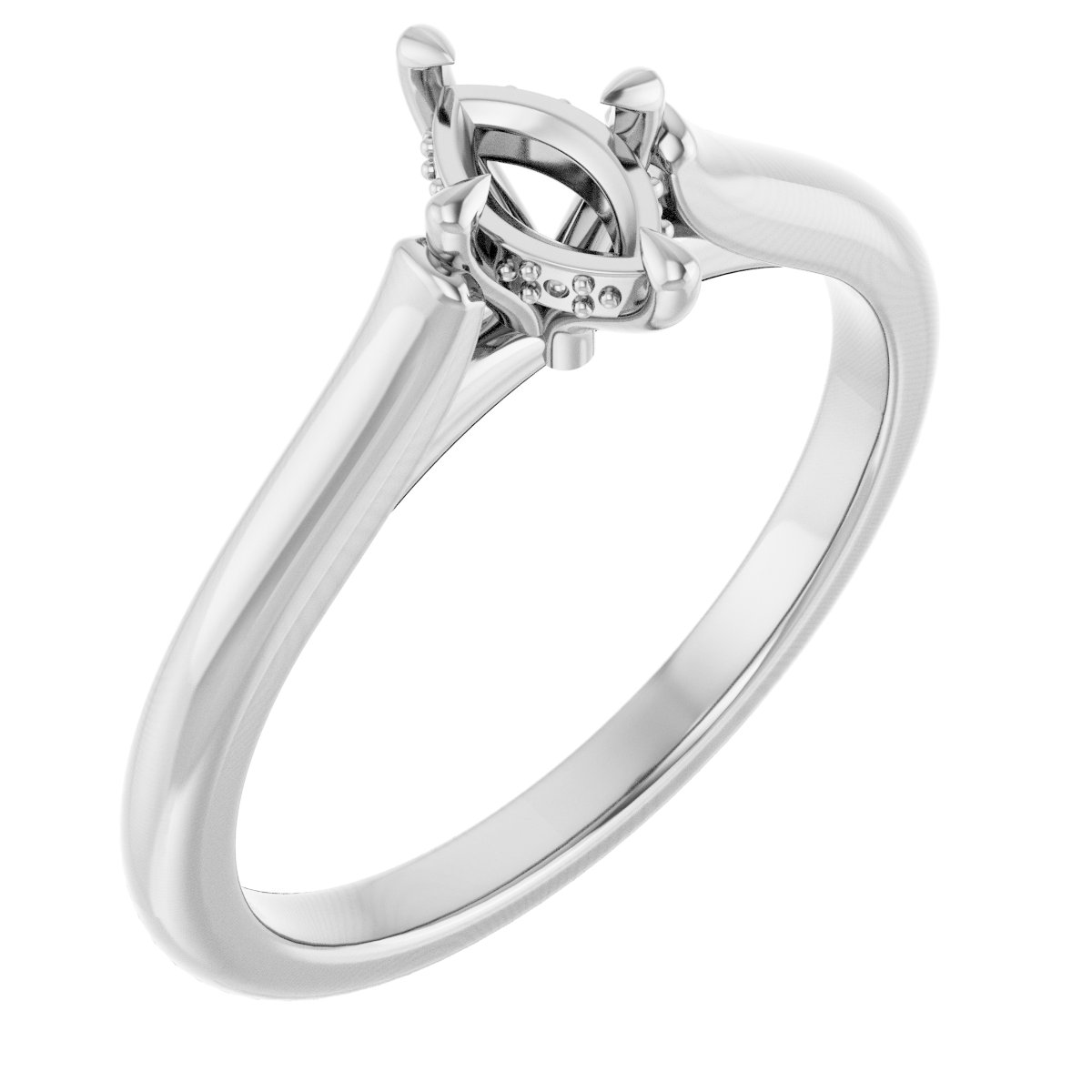 Claw-Prong Hidden Halo-Style Engagement Ring