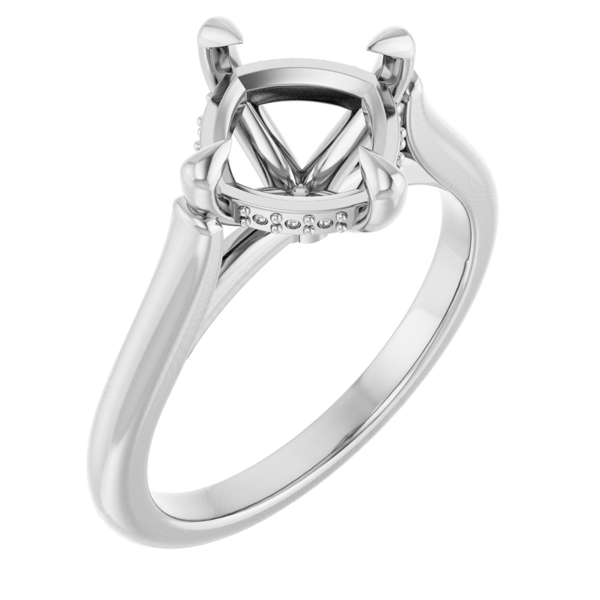 Claw-Prong Hidden Halo-Style Engagement Ring