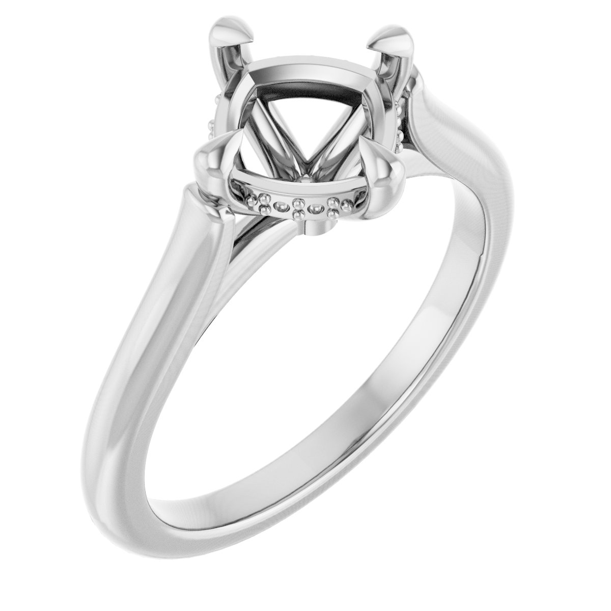 Claw-Prong Hidden Halo-Style Engagement Ring