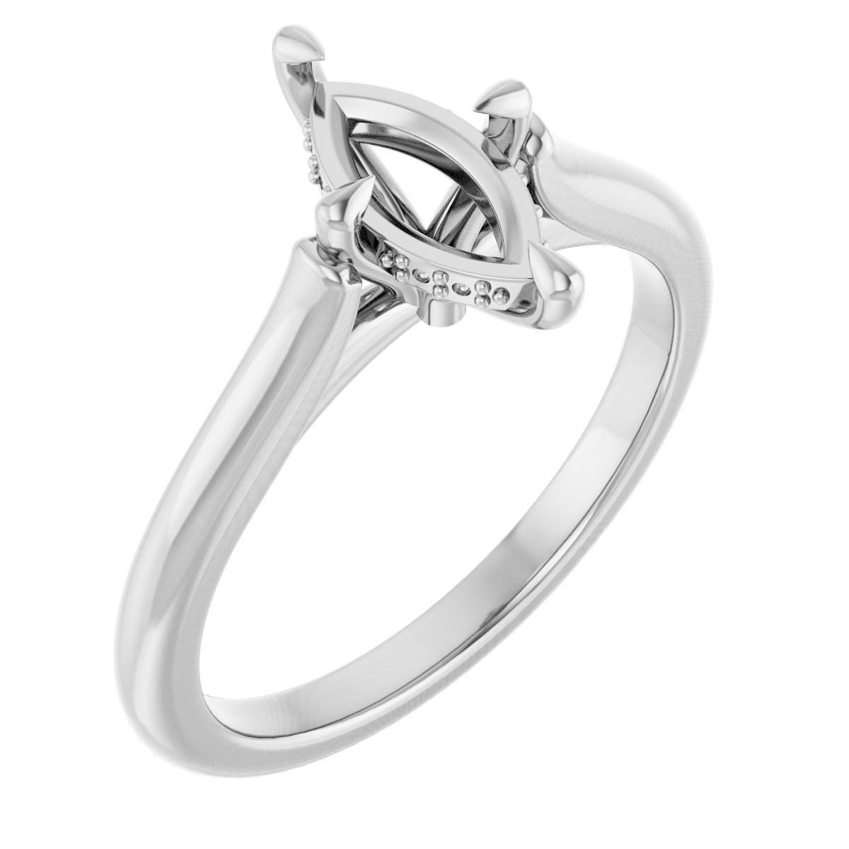 Claw-Prong Hidden Halo-Style Engagement Ring