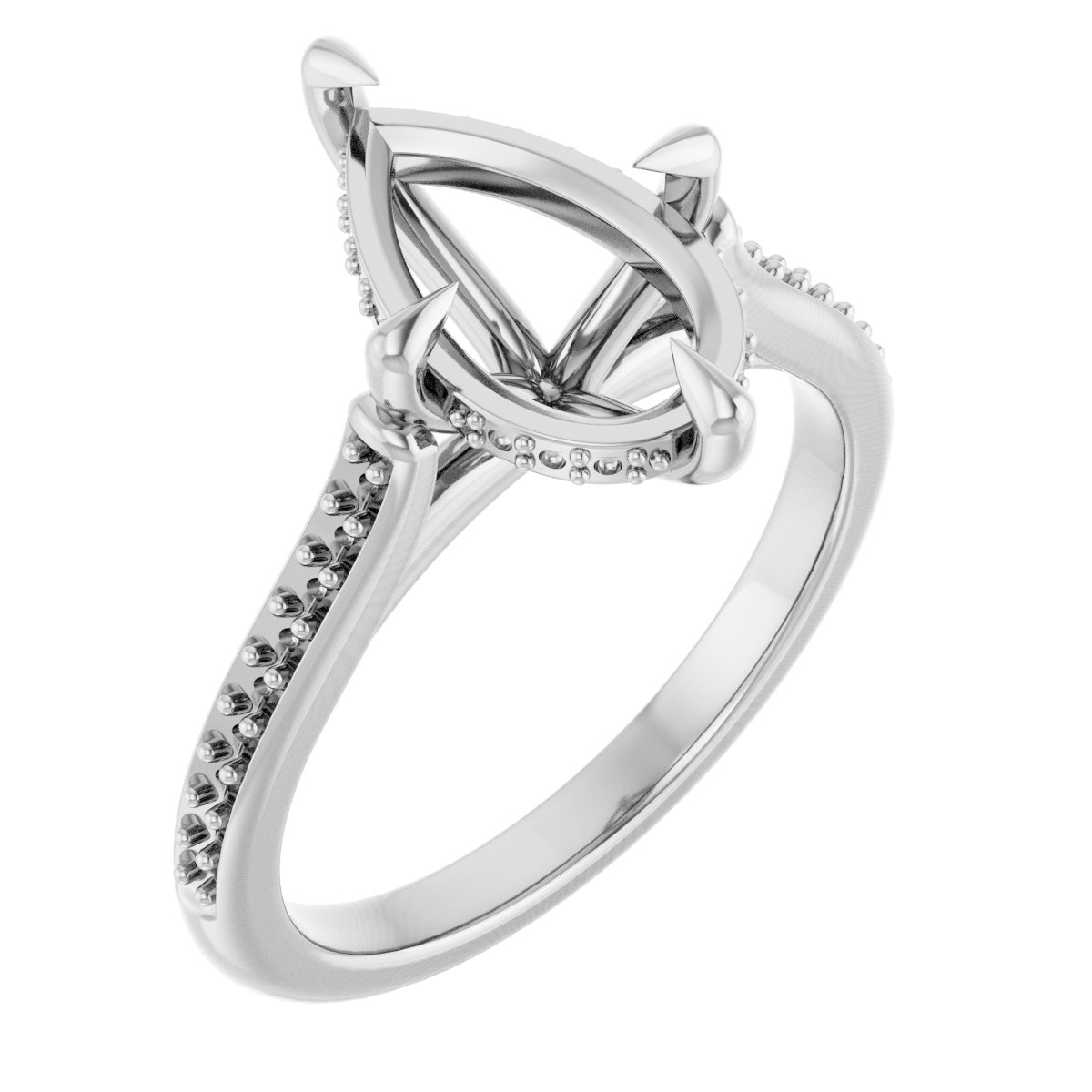 Claw-Prong Hidden Halo-Style Engagement Ring