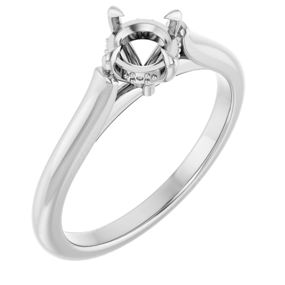 Claw-Prong Hidden Halo-Style Engagement Ring