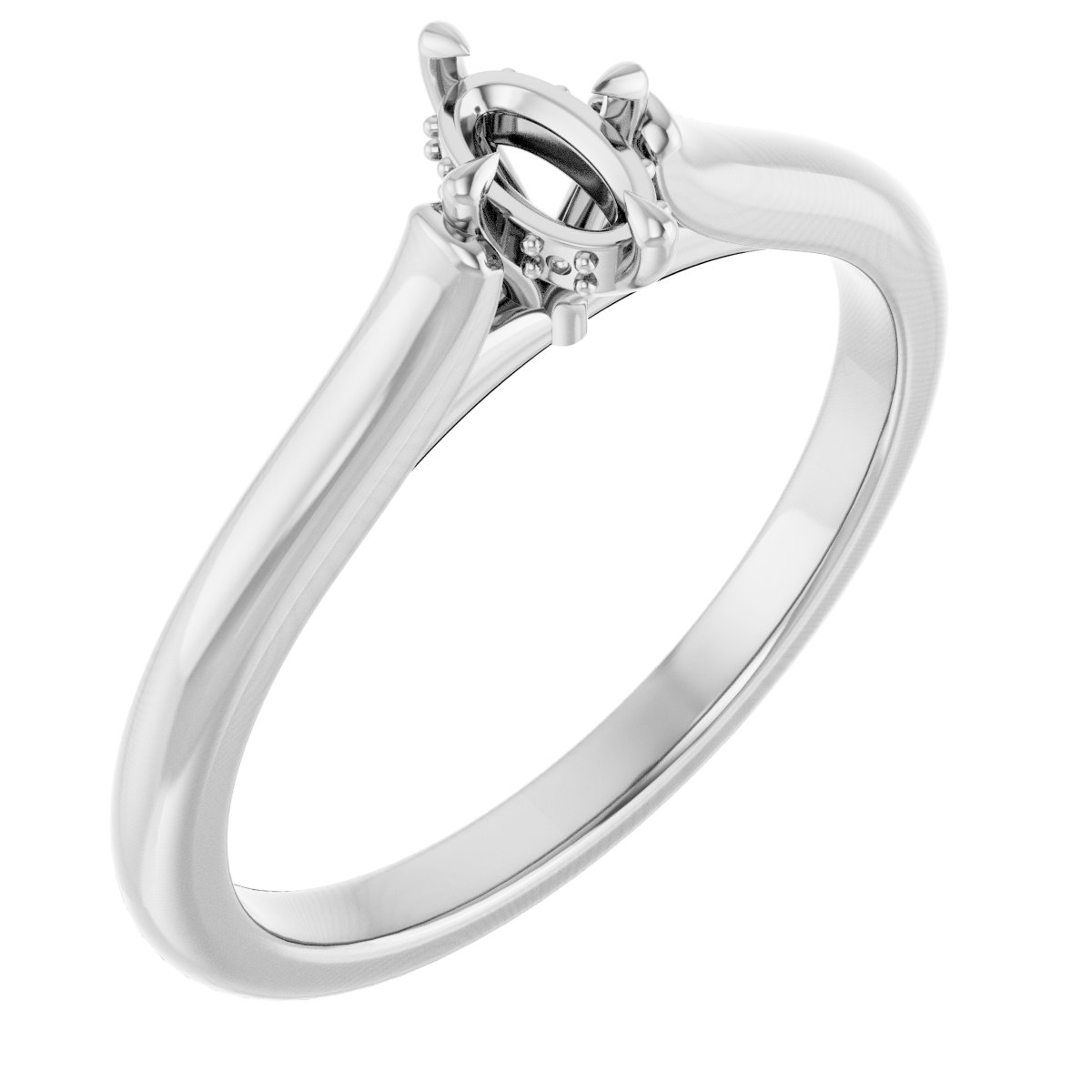 Claw-Prong Hidden Halo-Style Engagement Ring