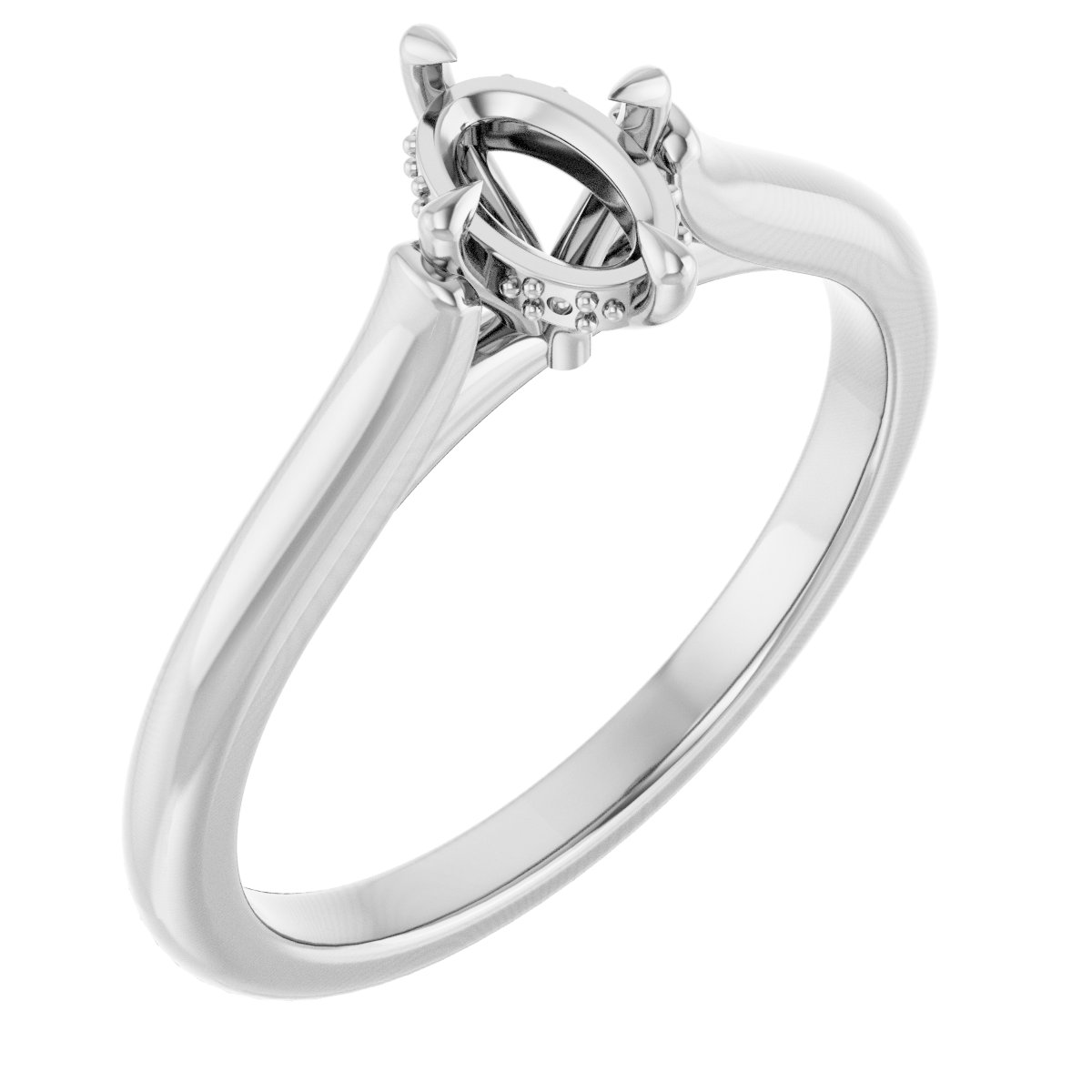 Claw-Prong Hidden Halo-Style Engagement Ring