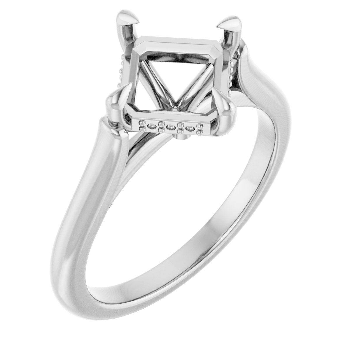 Claw-Prong Hidden Halo-Style Engagement Ring