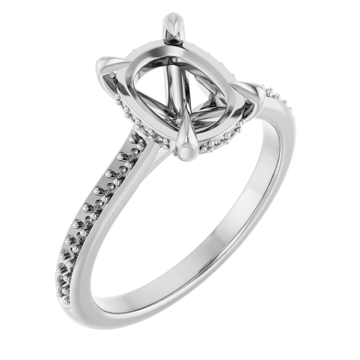 Claw-Prong Hidden Halo-Style Engagement Ring