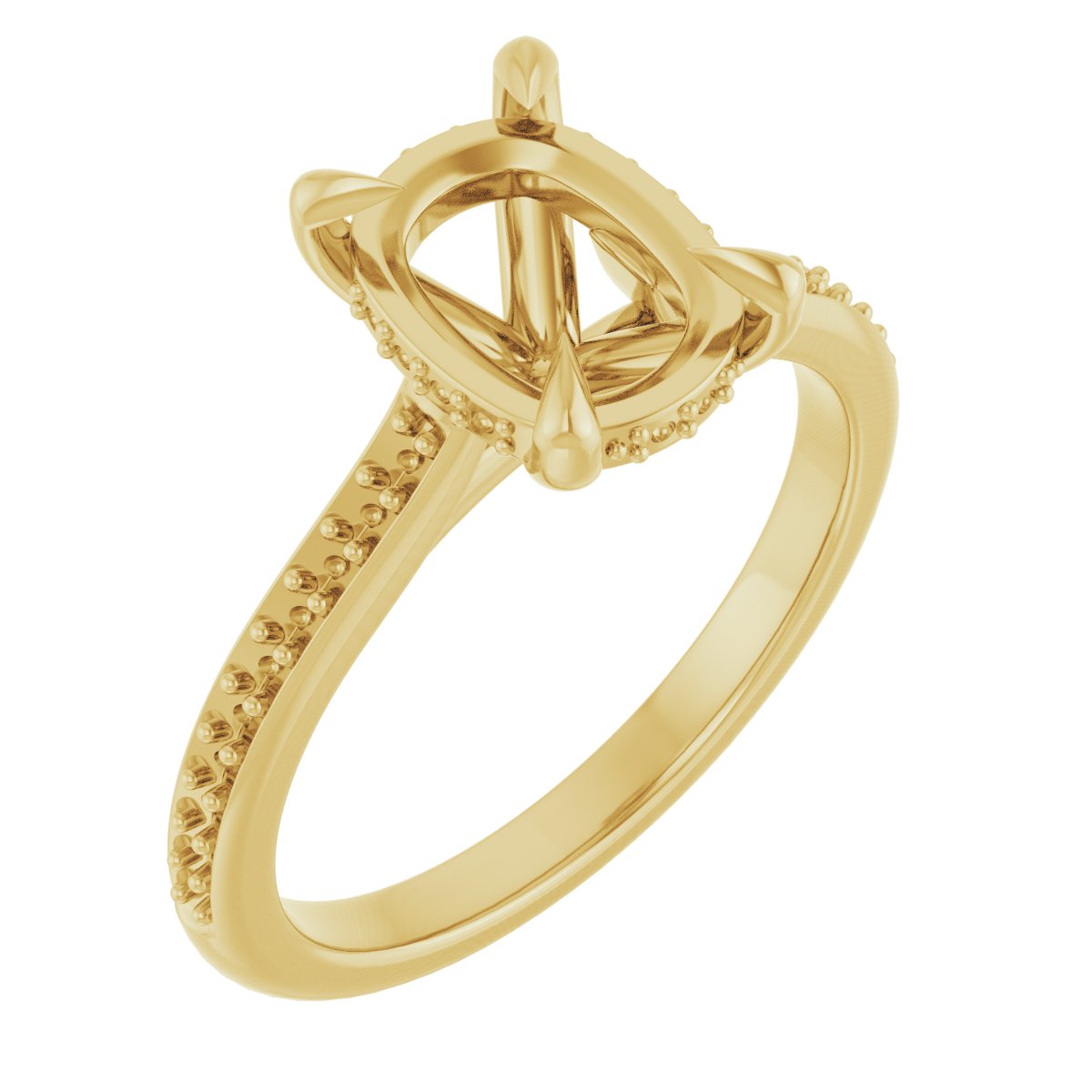 Claw-Prong Hidden Halo-Style Engagement Ring