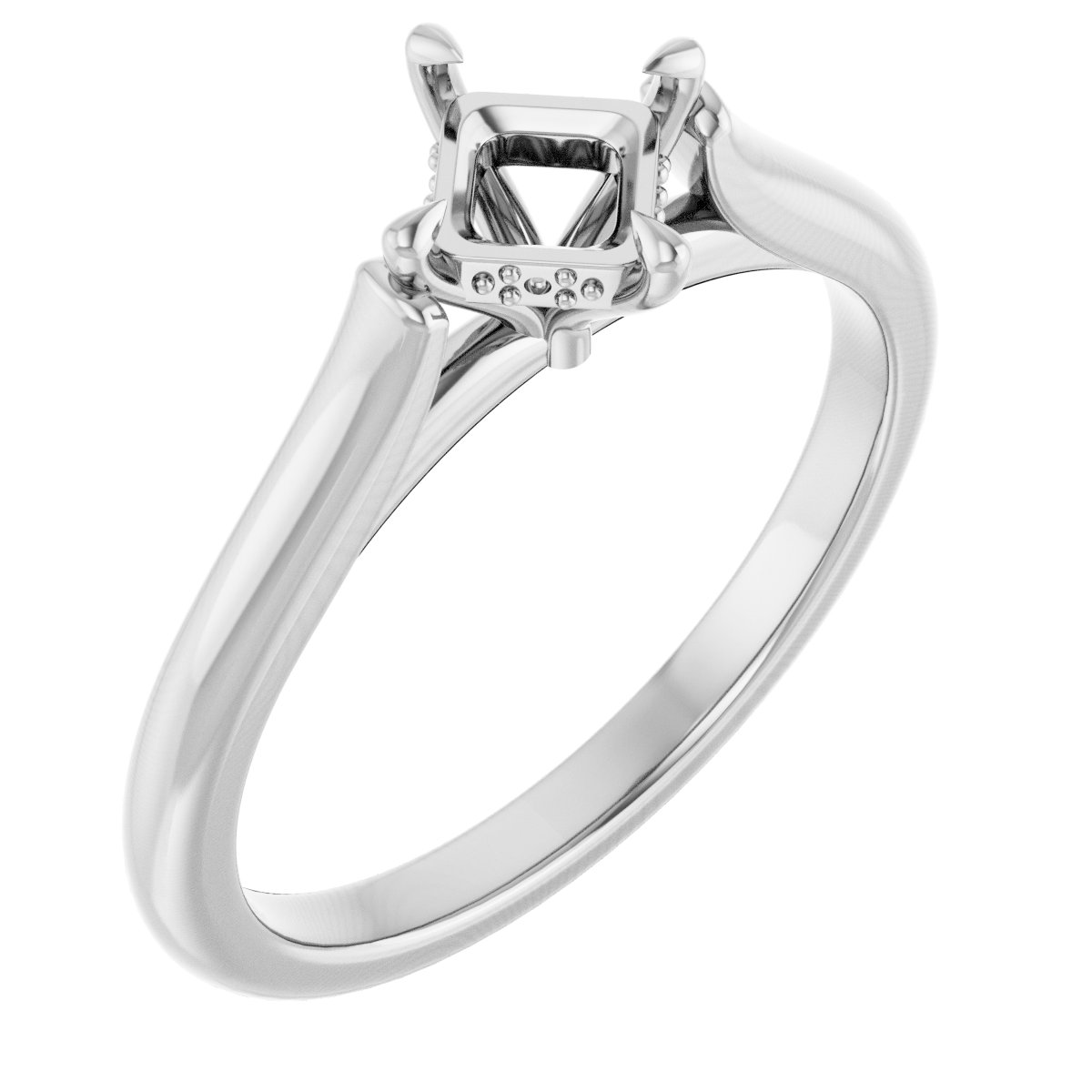 Claw-Prong Hidden Halo-Style Engagement Ring