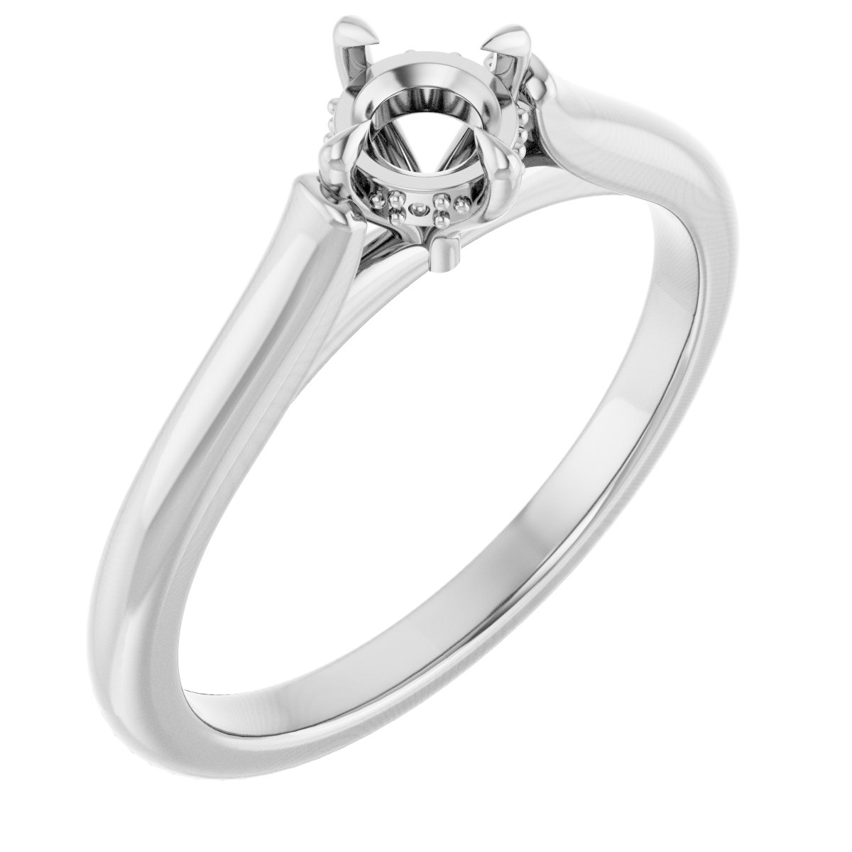Claw-Prong Hidden Halo-Style Engagement Ring