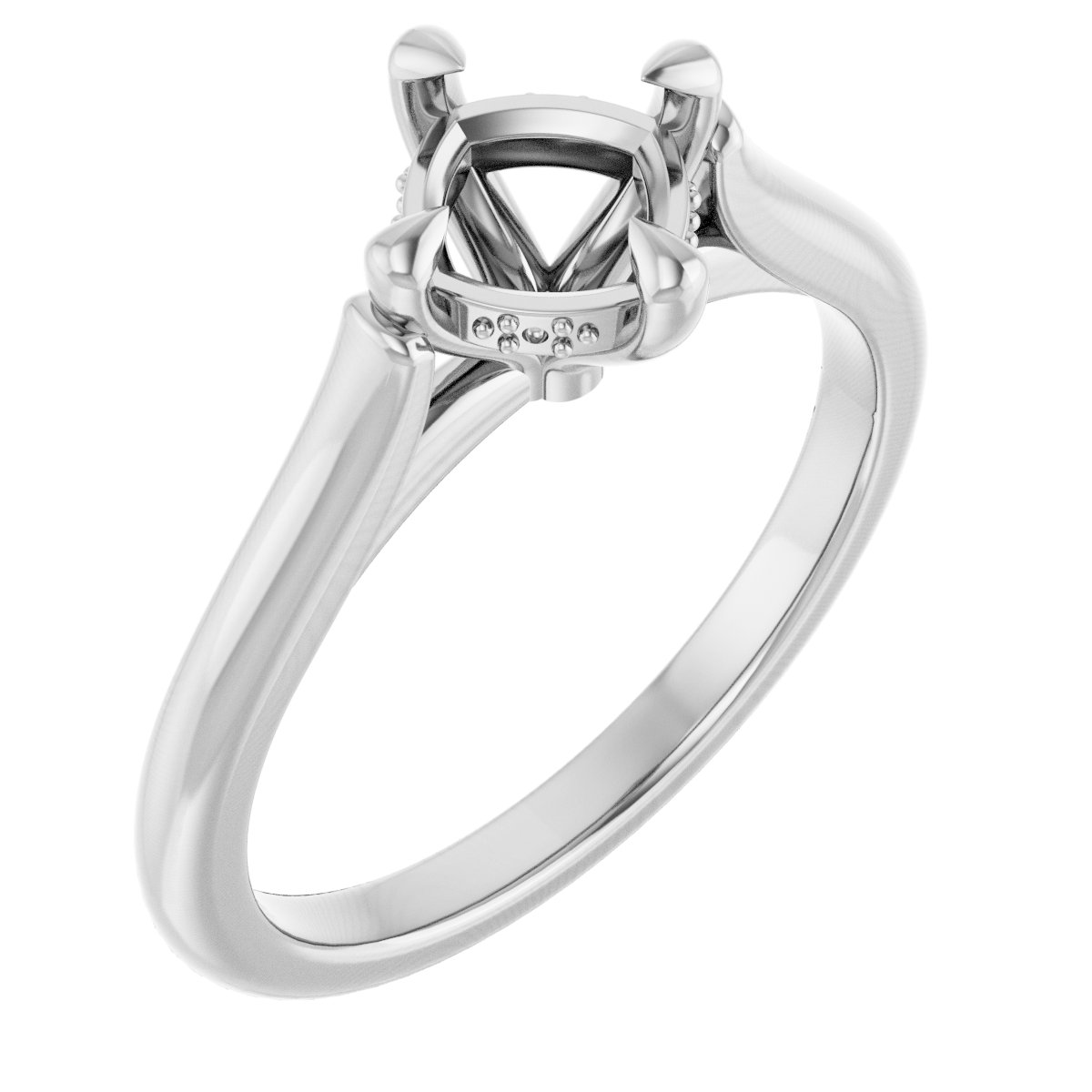 Claw-Prong Hidden Halo-Style Engagement Ring