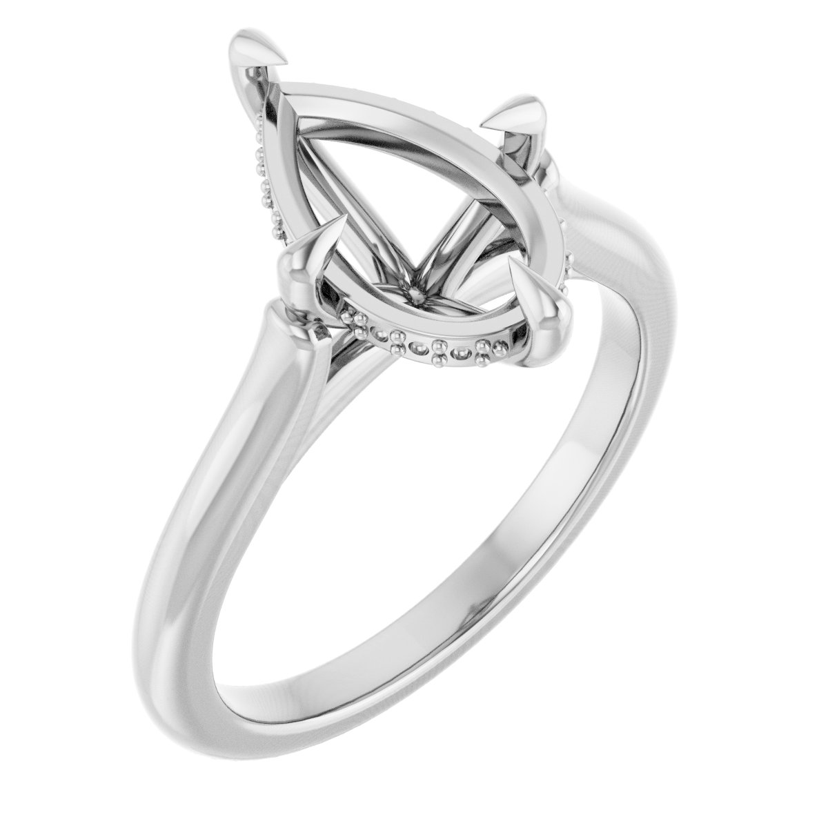 Claw-Prong Hidden Halo-Style Engagement Ring