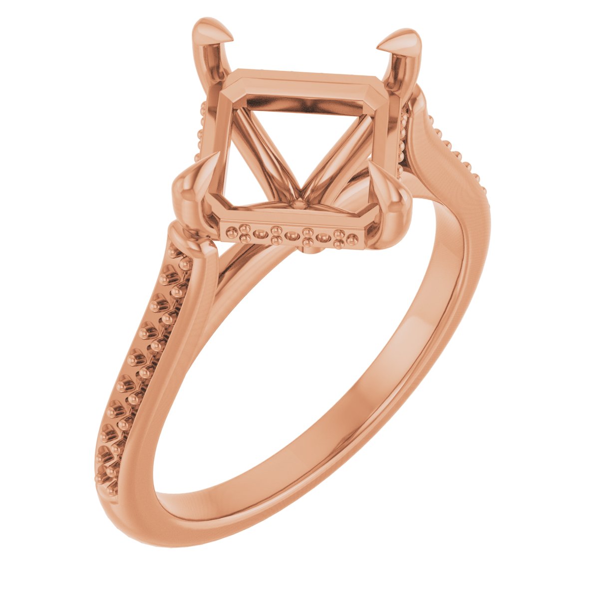 Claw-Prong Hidden Halo-Style Engagement Ring