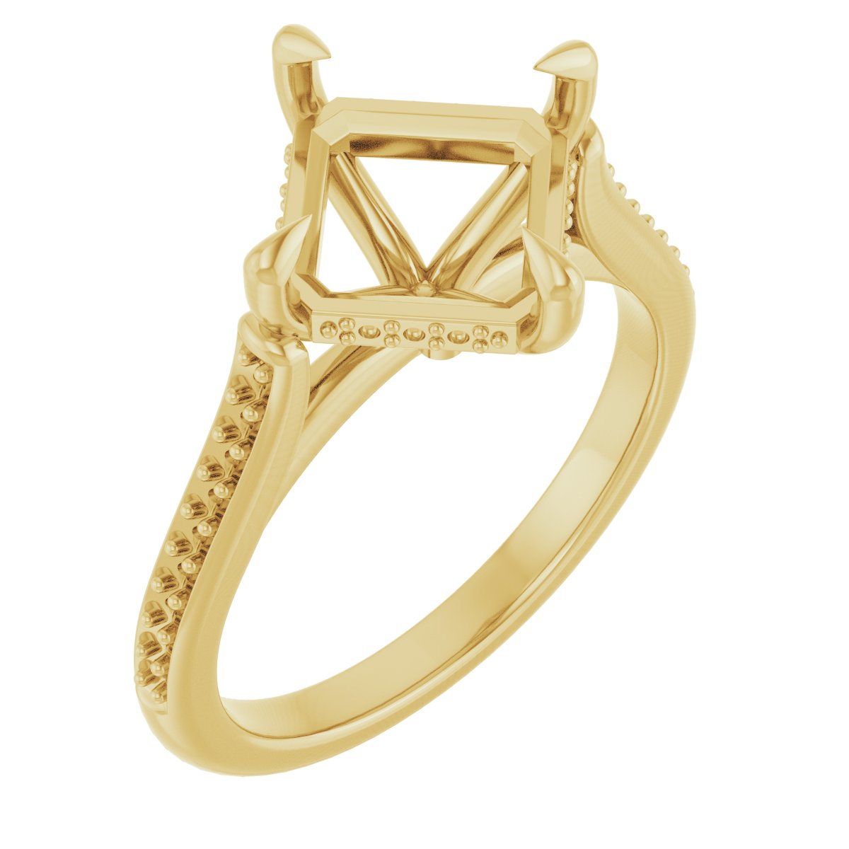Claw-Prong Hidden Halo-Style Engagement Ring