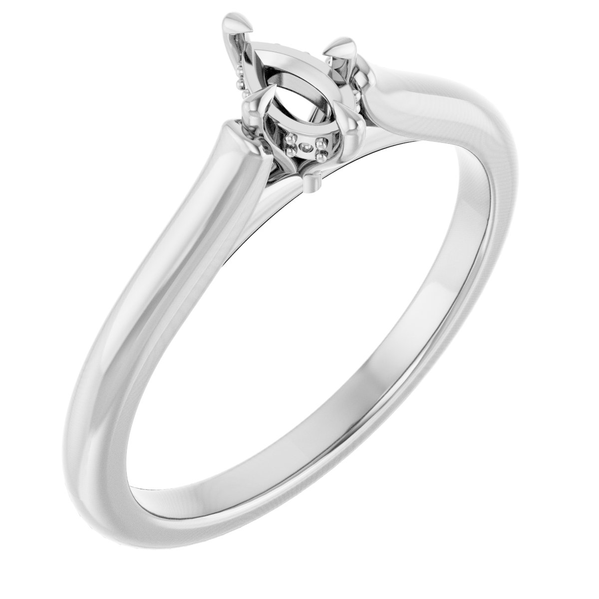 Claw-Prong Hidden Halo-Style Engagement Ring