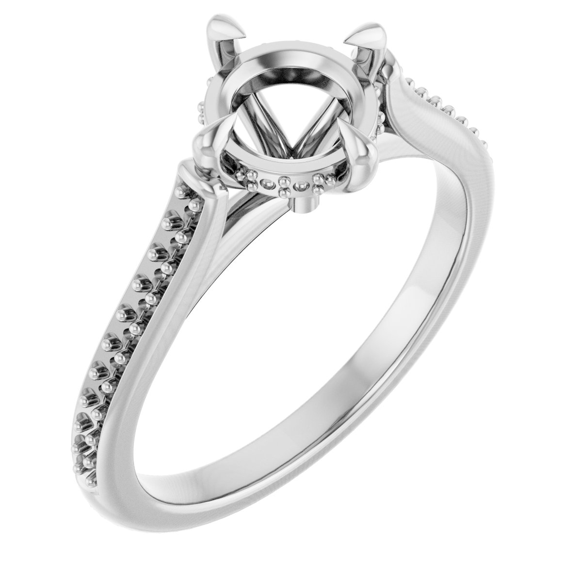 Claw-Prong Hidden Halo-Style Engagement Ring