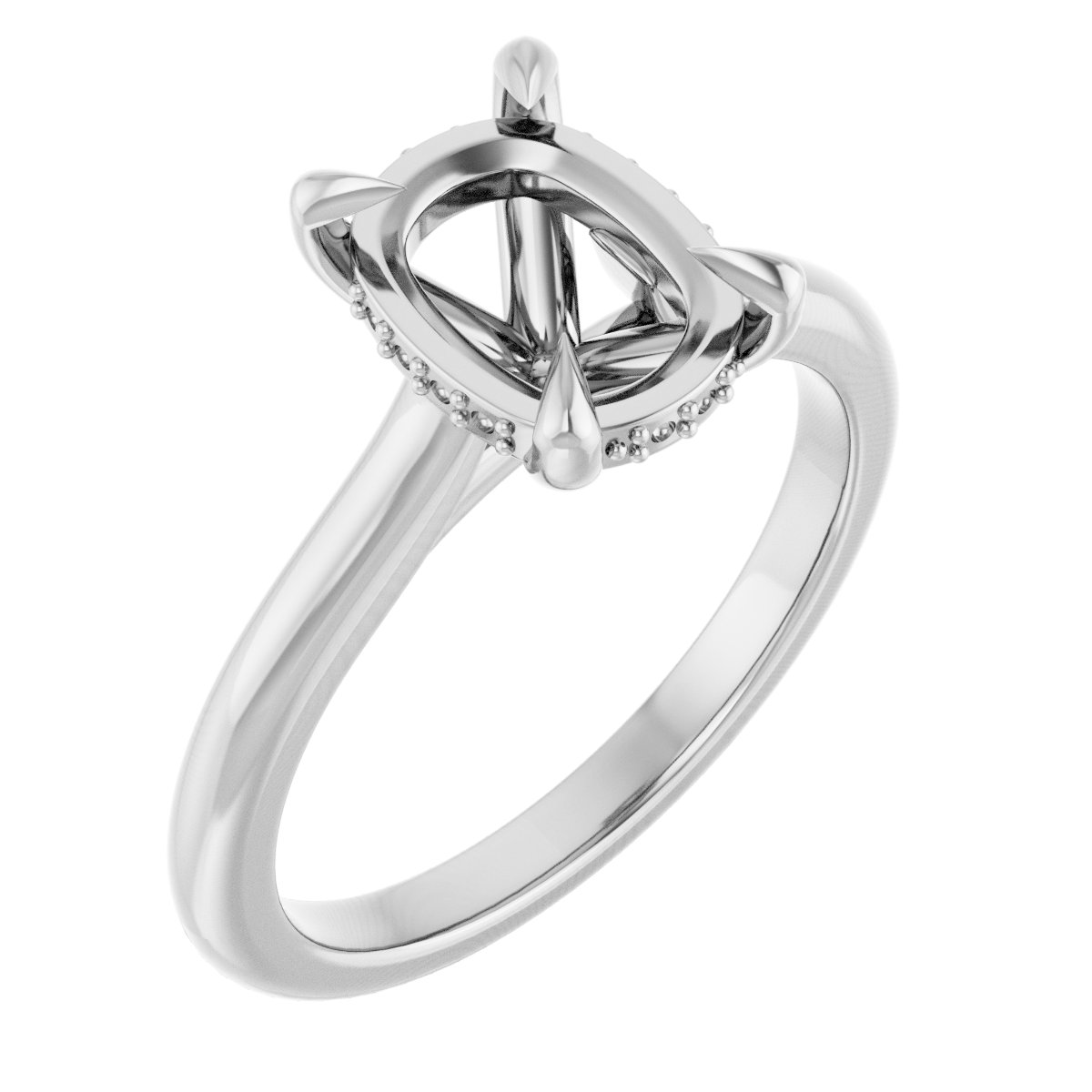 Claw-Prong Hidden Halo-Style Engagement Ring