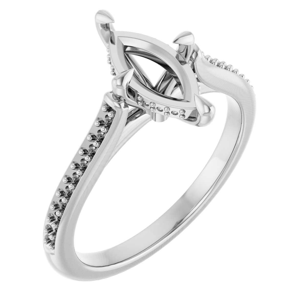 Claw-Prong Hidden Halo-Style Engagement Ring