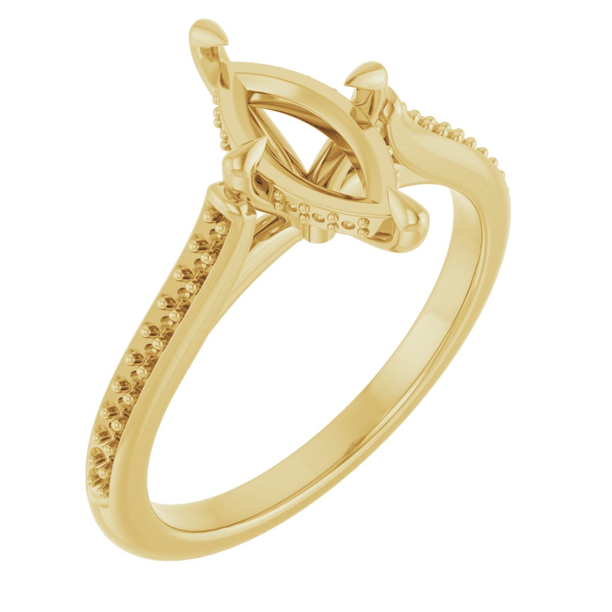 Claw-Prong Hidden Halo-Style Engagement Ring