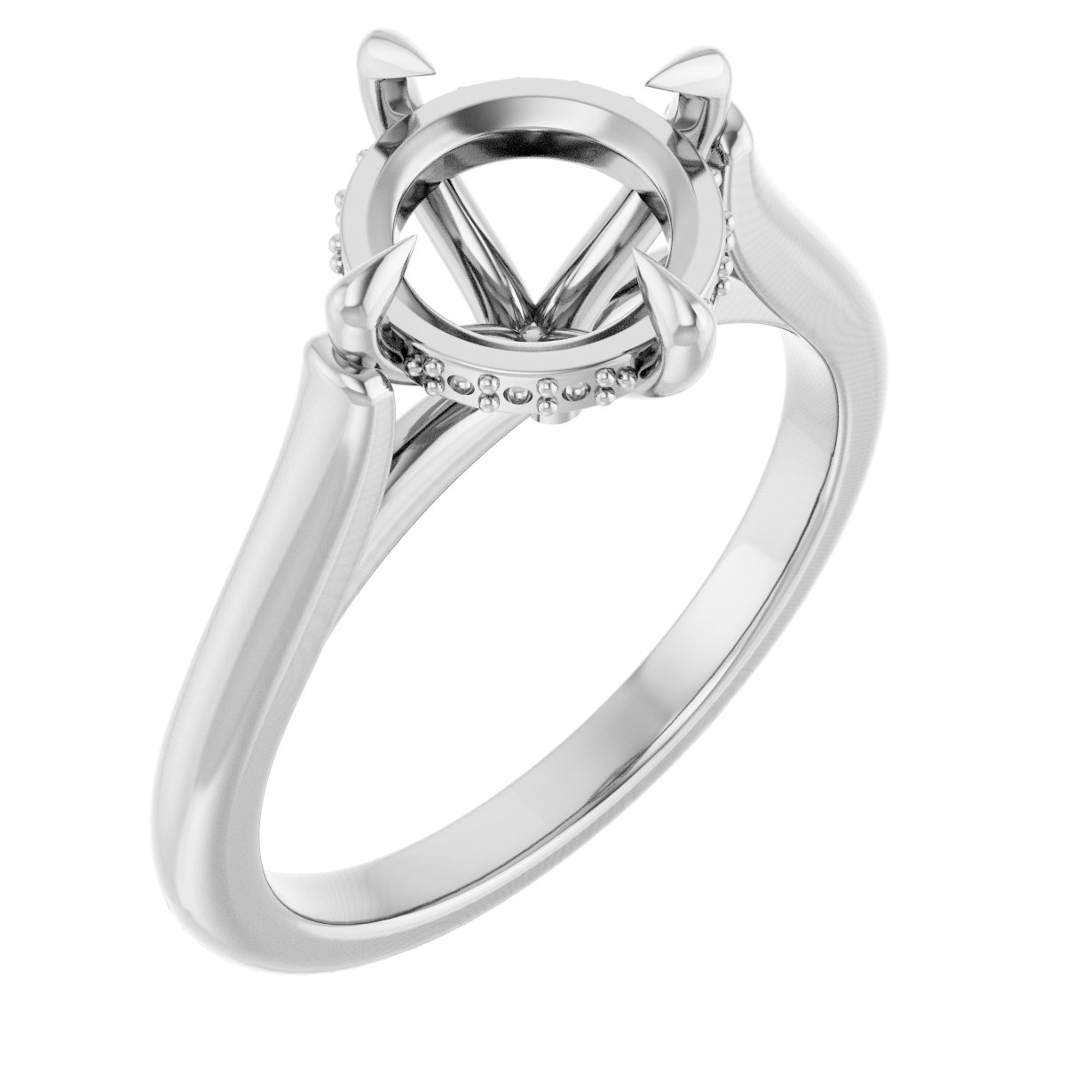 Claw-Prong Hidden Halo-Style Engagement Ring