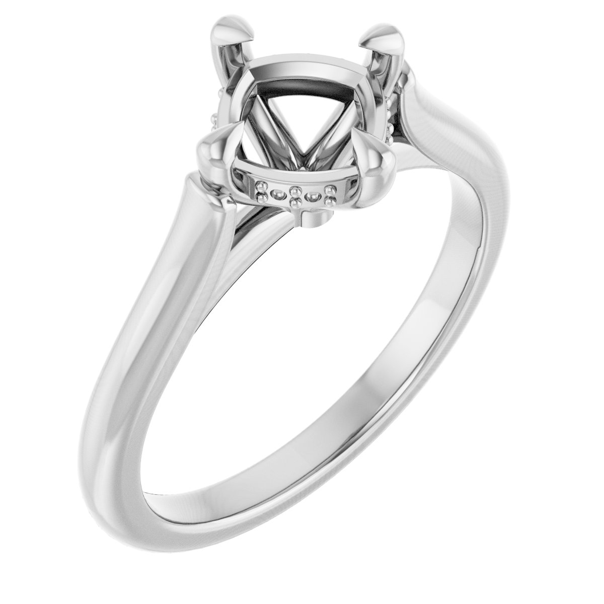 Claw-Prong Hidden Halo-Style Engagement Ring