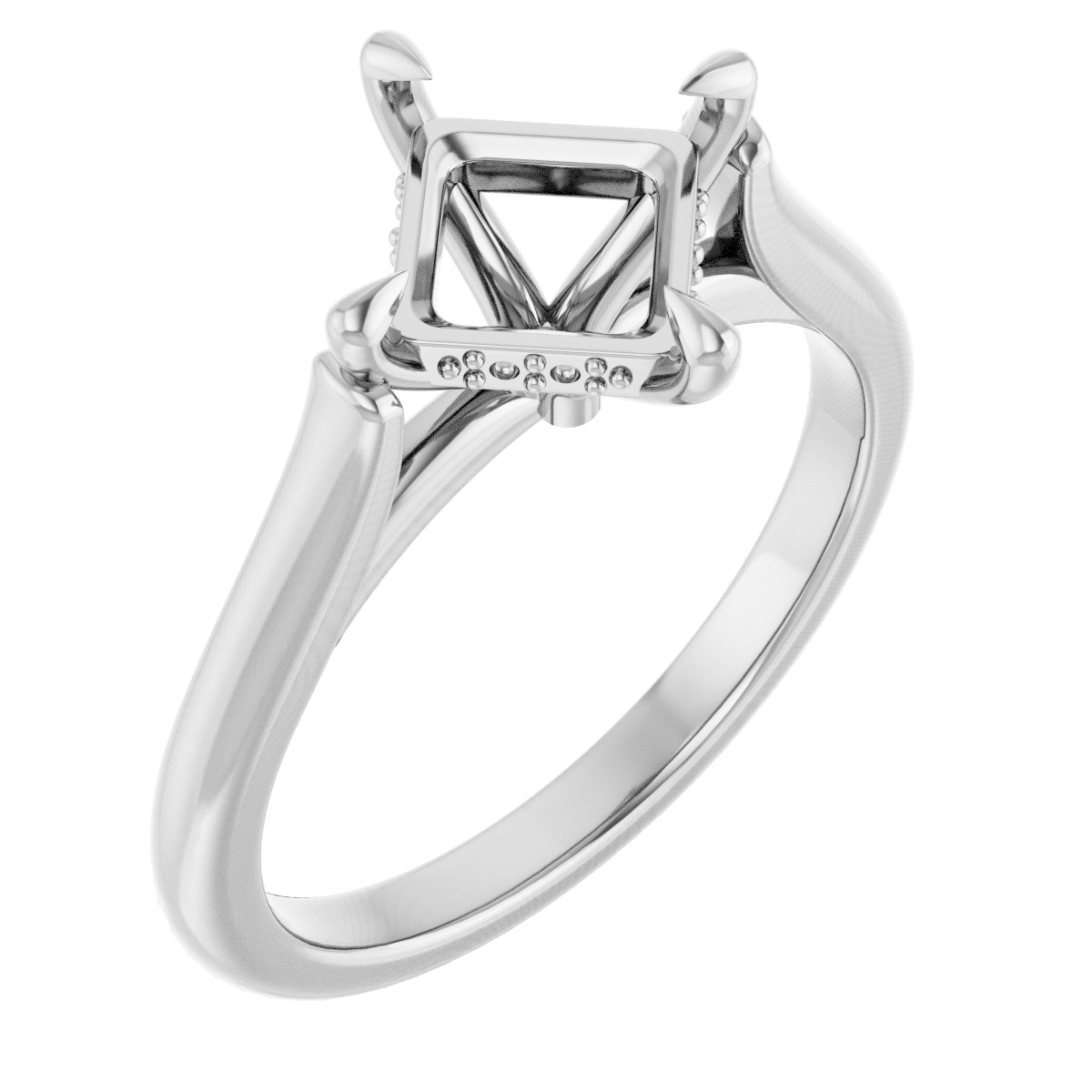 Claw-Prong Hidden Halo-Style Engagement Ring