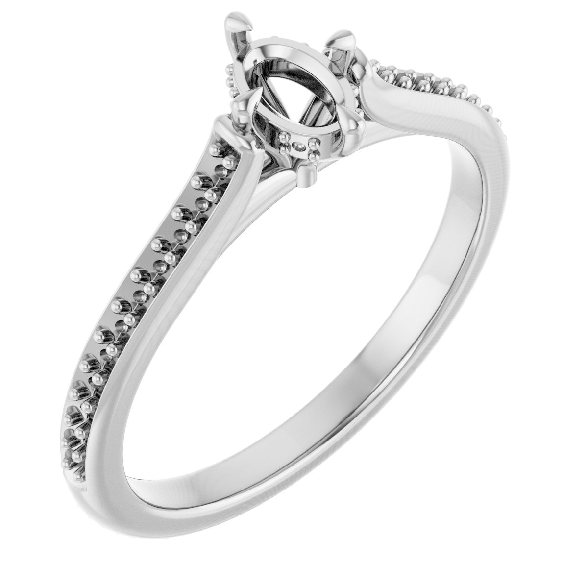 Claw-Prong Hidden Halo-Style Engagement Ring