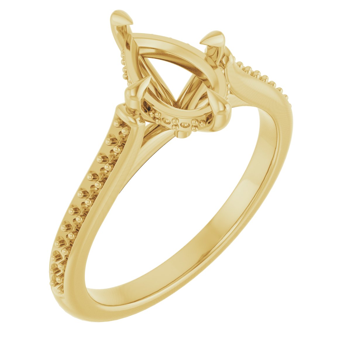 Claw-Prong Hidden Halo-Style Engagement Ring