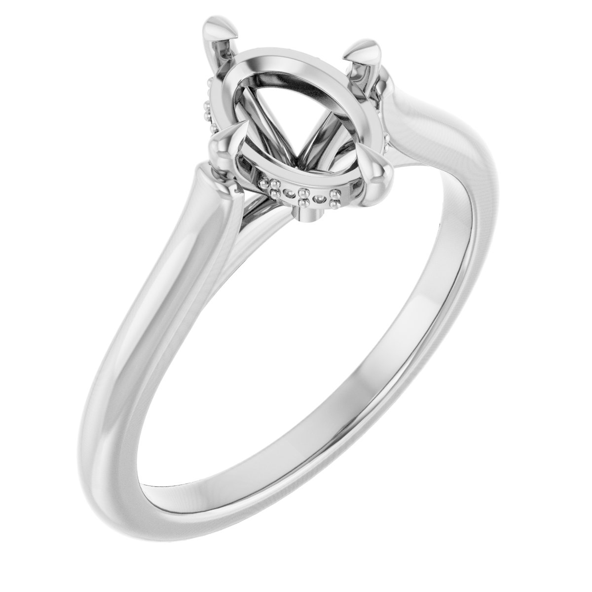 Claw-Prong Hidden Halo-Style Engagement Ring