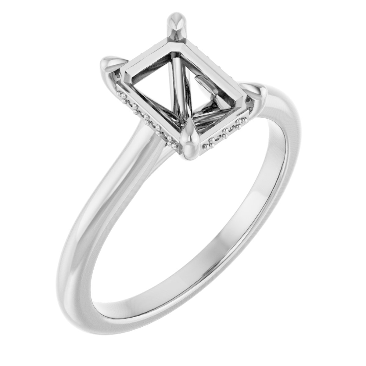 Claw-Prong Hidden Halo-Style Engagement Ring