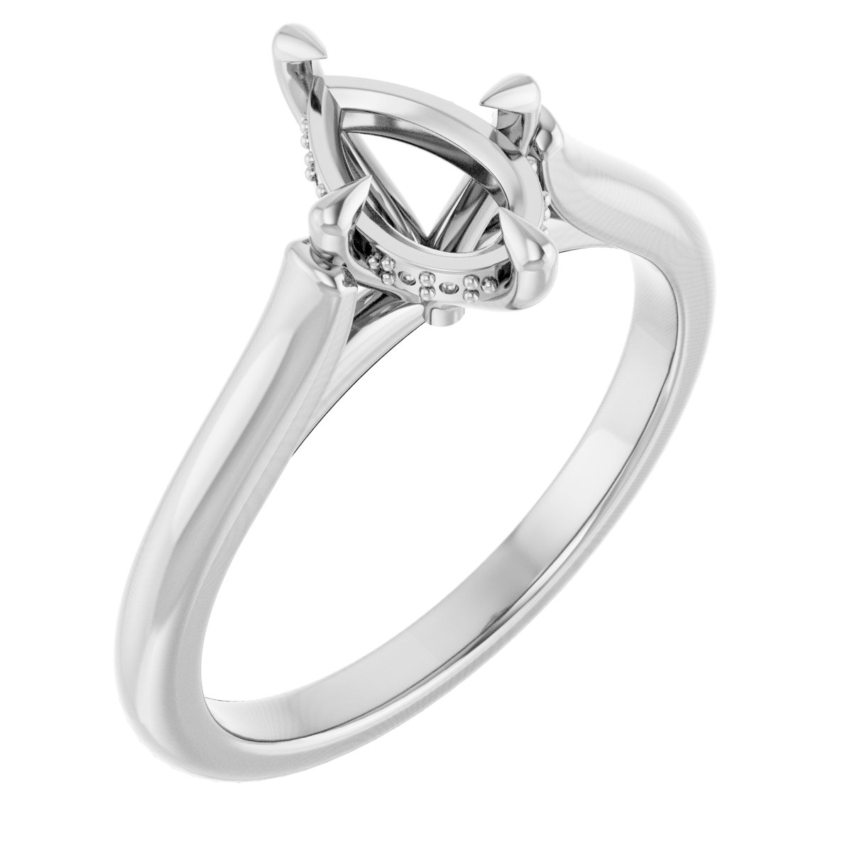 Claw-Prong Hidden Halo-Style Engagement Ring