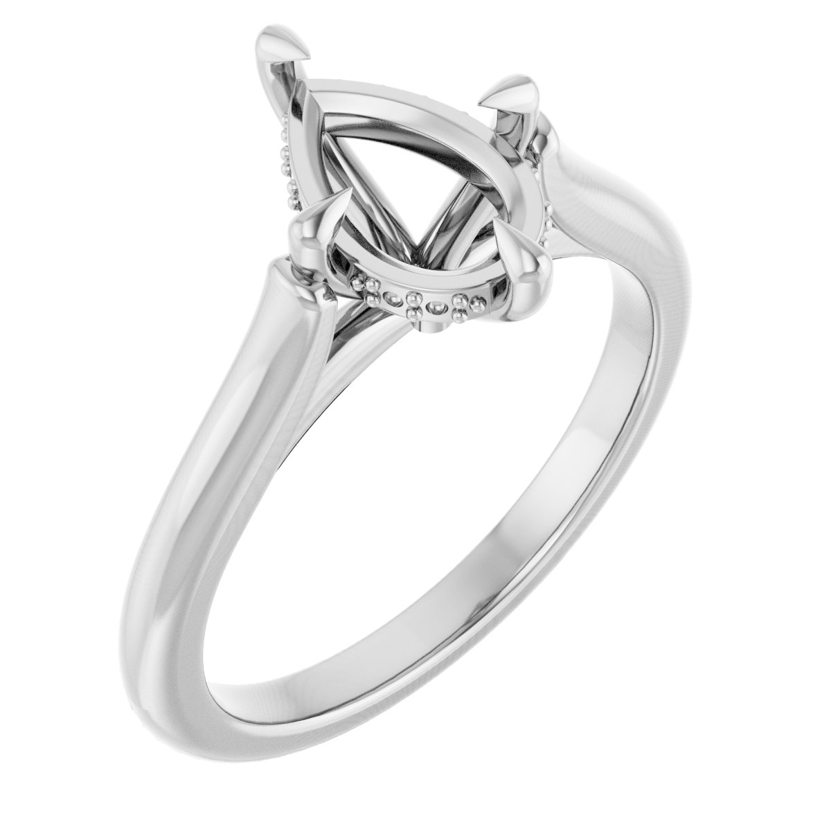 Claw-Prong Hidden Halo-Style Engagement Ring