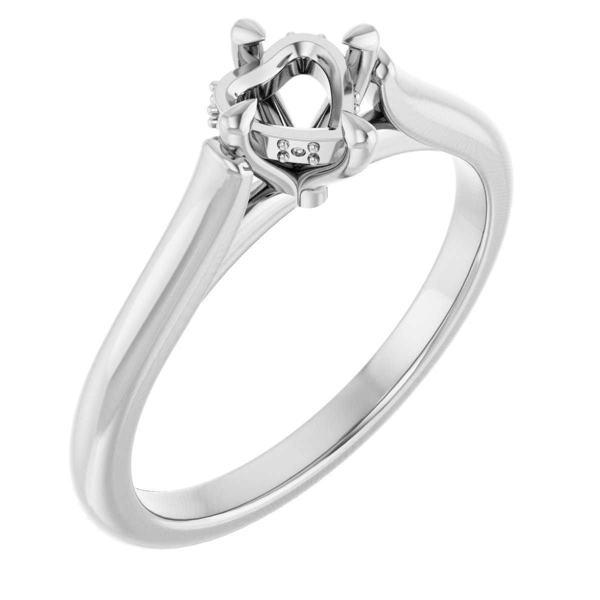 Claw-Prong Hidden Halo-Style Engagement Ring